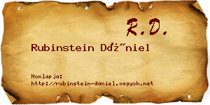 Rubinstein Dániel névjegykártya